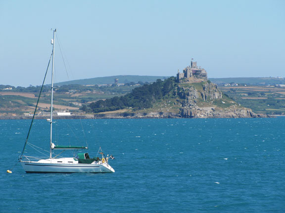 St. Michael's Mount with sail boat